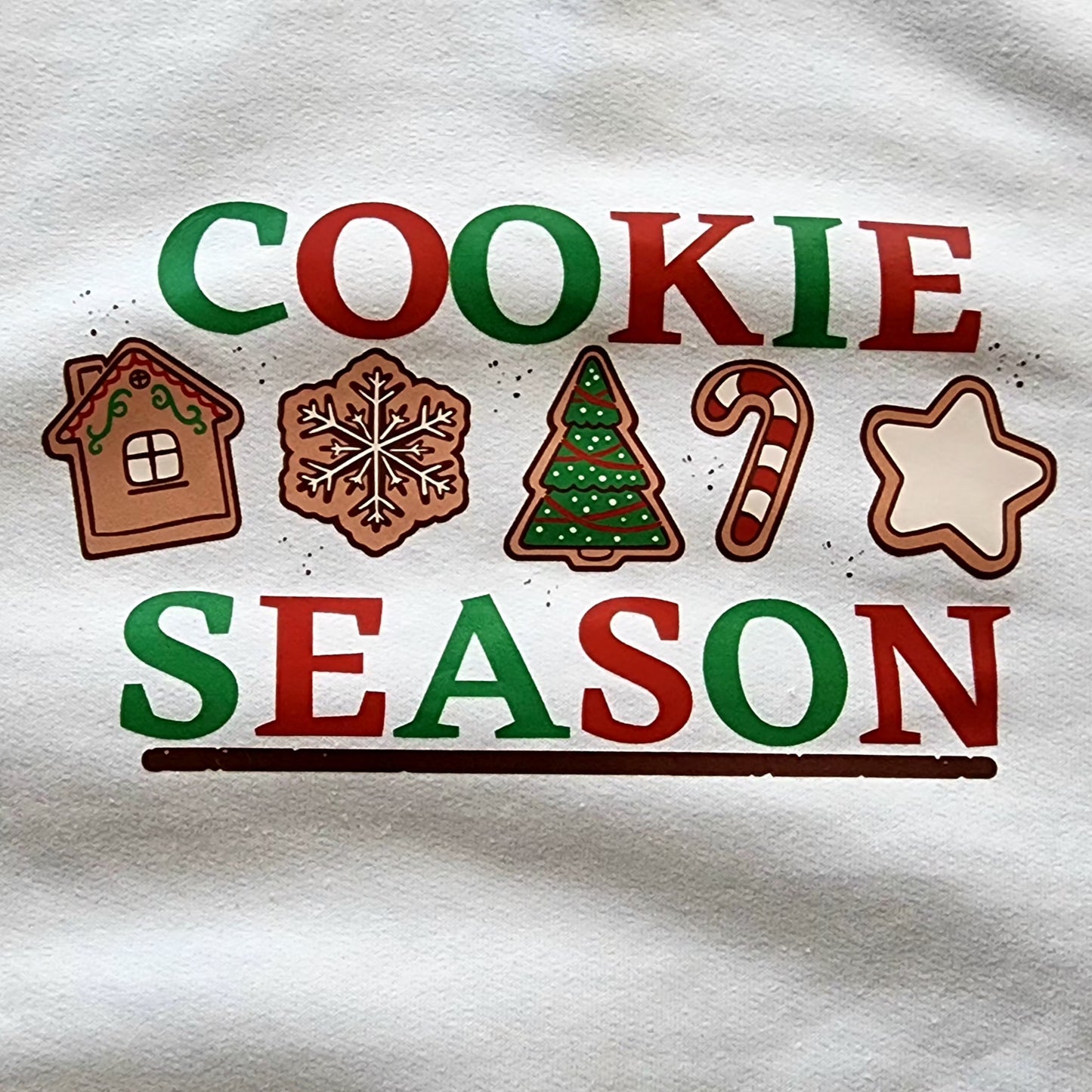 Adult Cookie Season White Fleece Sweatshirt, Size Small