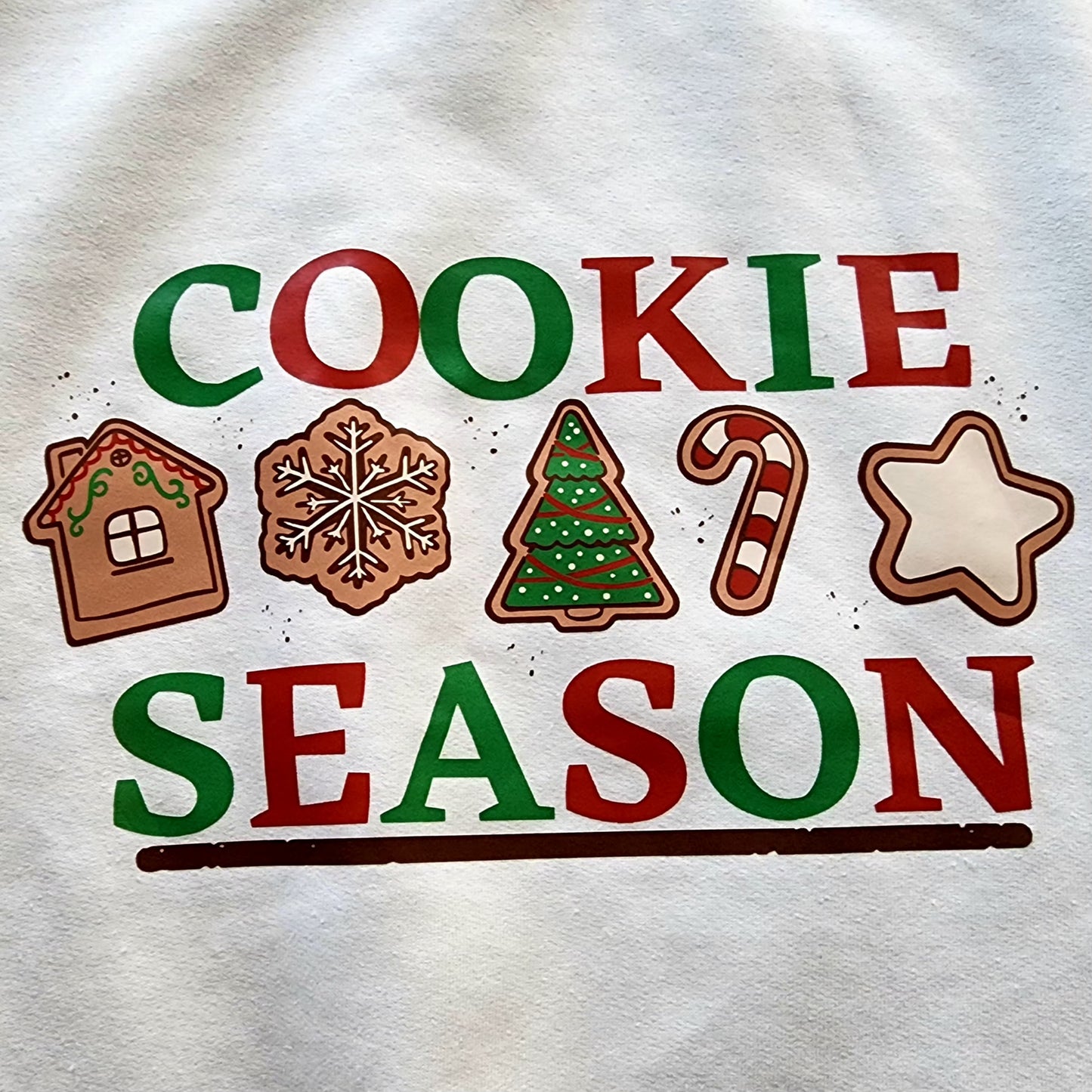 Youth Cookie Season White Fleece Sweatshirt, Size Large