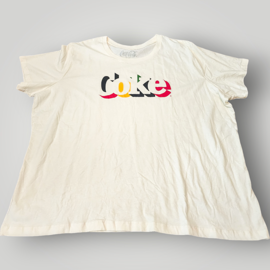 Coca-Cola Coke White T-Shirt, Size 3X