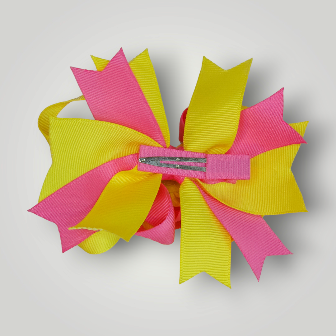 Sammie Jo 4" Pink and Yellow Boutique Bow