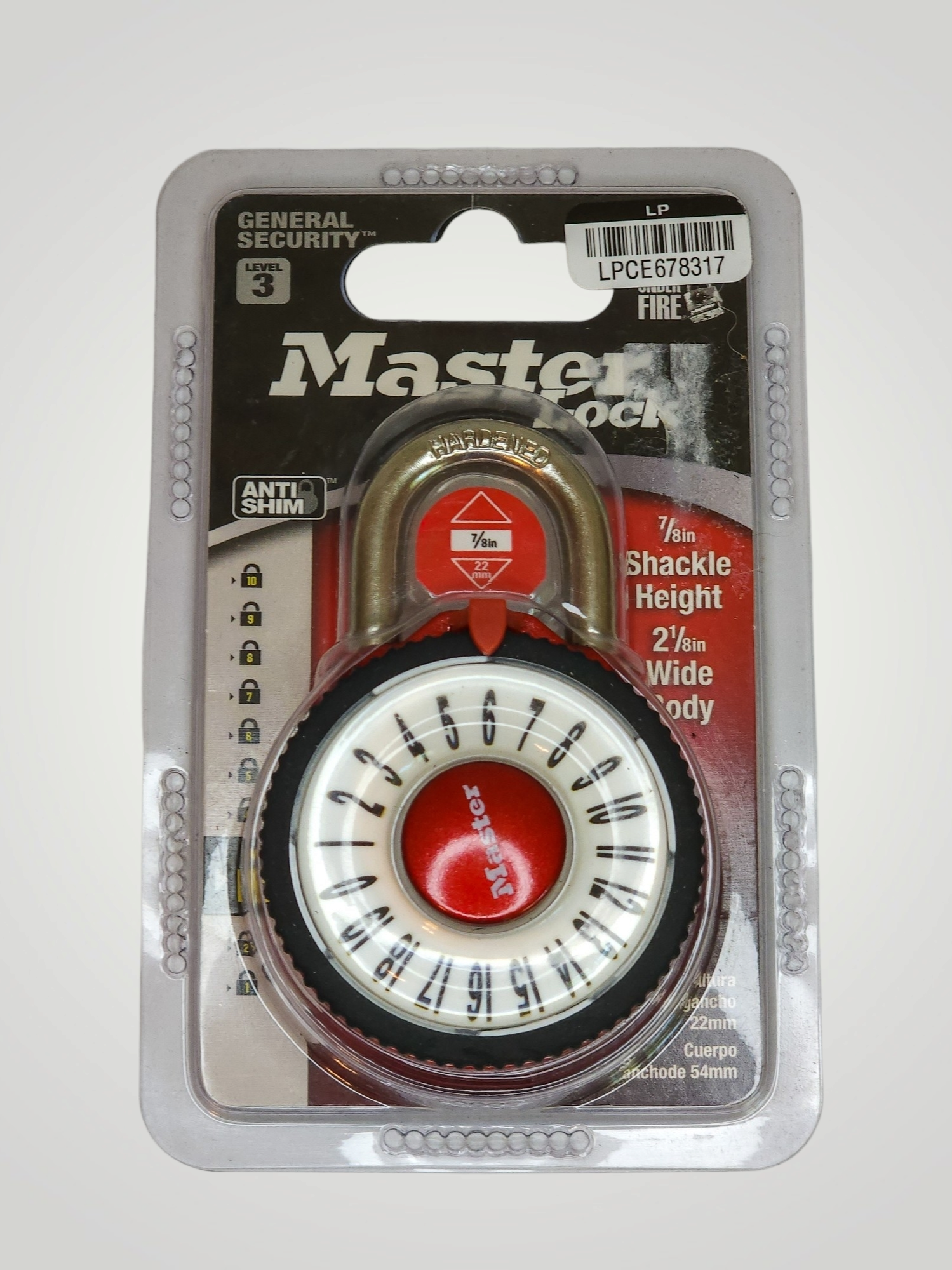 Master Lock 1588D Combination Padlock, Red