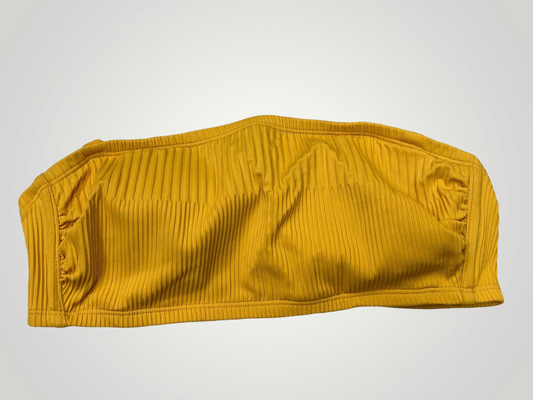 Xhilaration Yellow Ribbed Bikini Top, Size D/DD