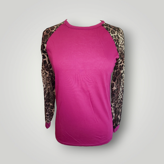 Sammie Jo Purple Leopard Chiffon Shirt