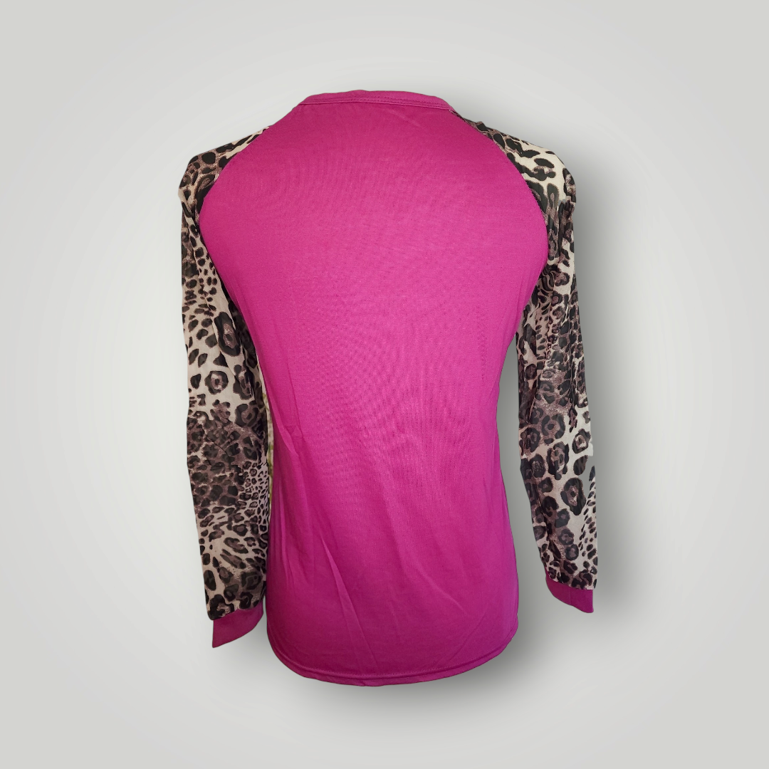 Sammie Jo Purple Leopard Chiffon Shirt