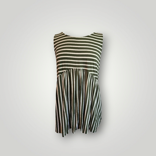 Isabel and Ingrid Green Striped Maternity Tank Top, Size X-Large