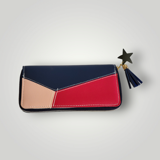 Sammie Jo Navy Blue/Pink Geometric Wallet