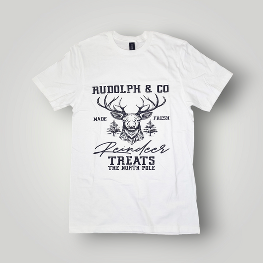 Rudolph & Co. T-Shirt, White, Size Small 