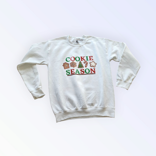 Youth Cookie Season White Fleece Sweatshirt, Size Large