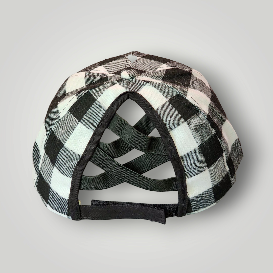 Sammie Jo Plaid Ponytail Baseball Cap Back