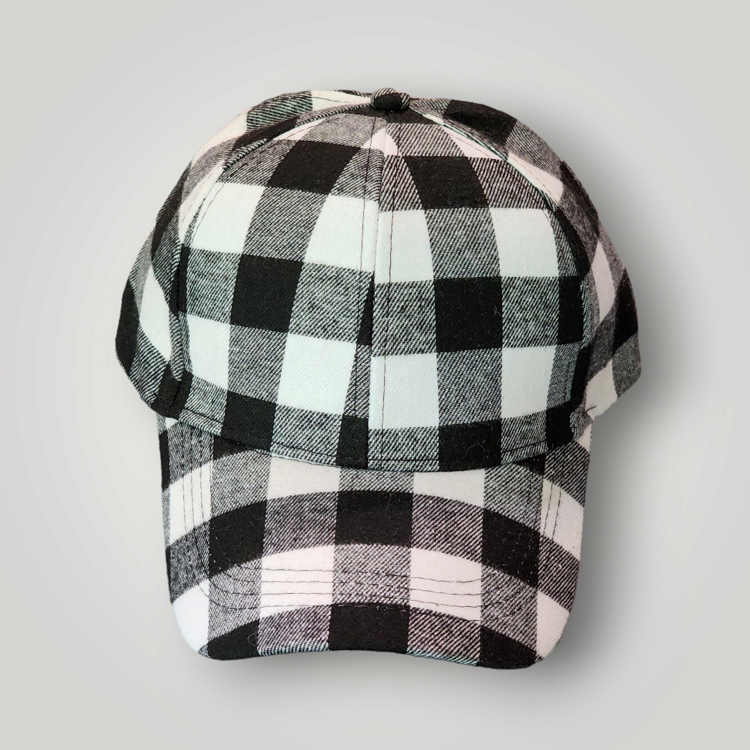 Sammie Jo Plaid Ponytail Baseball Cap Front