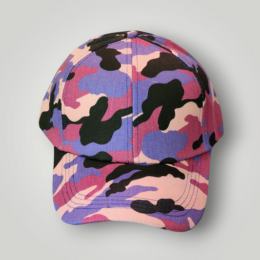 Sammie Jo Purple Camouflage Ponytail Baseball Cap Front