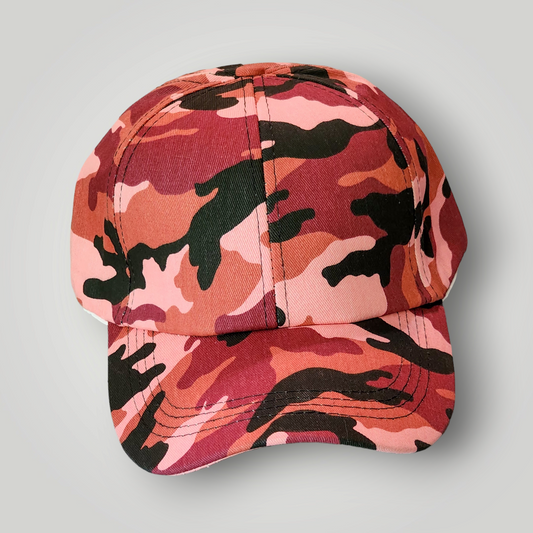 Sammie Jo Red Camouflage Ponytail Baseball Cap Front