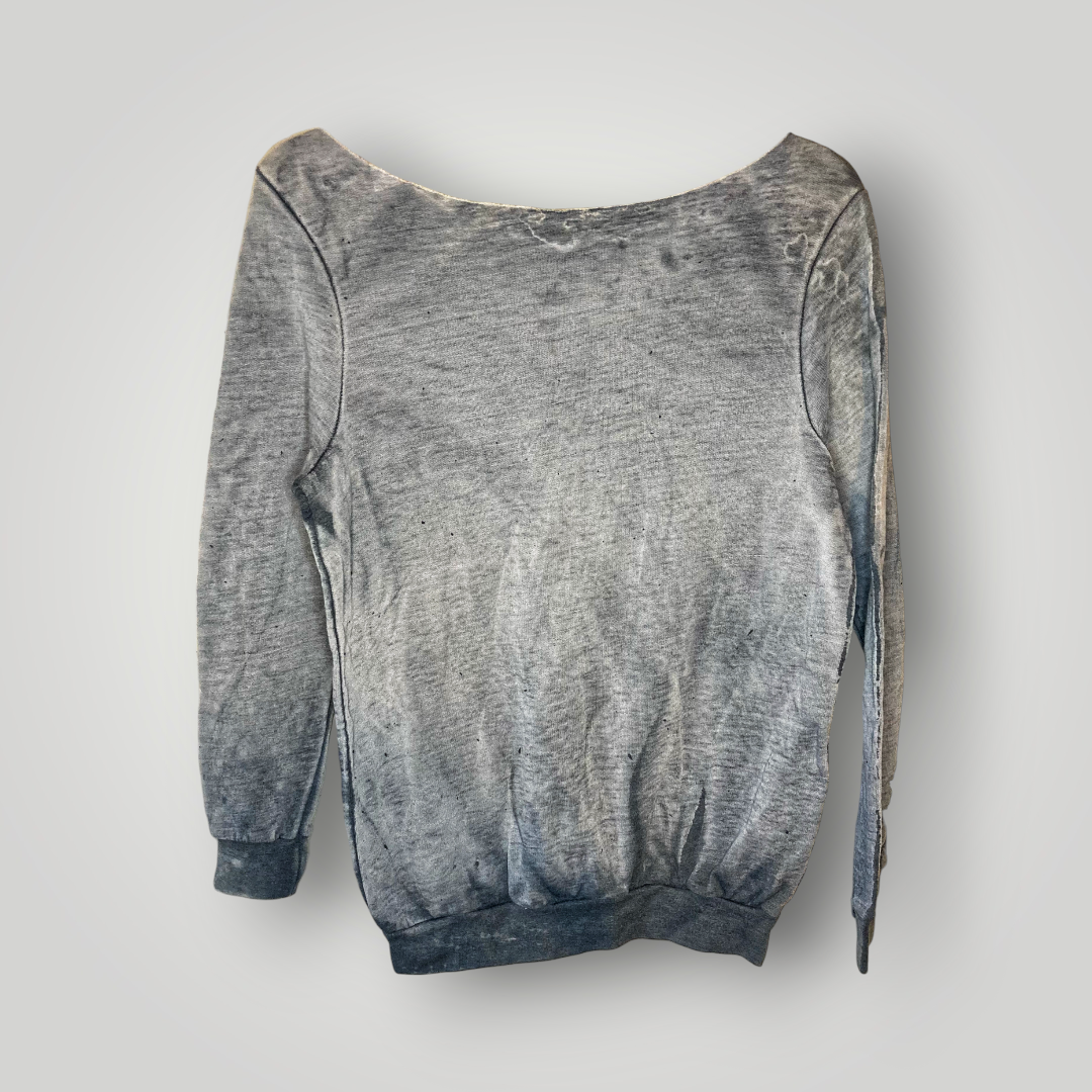 So Nikki Grey Bleach Wash Sweatshirt, Youth Large