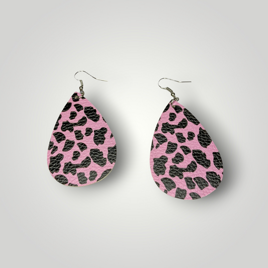Sammie Jo Pink Cow Print Earrings