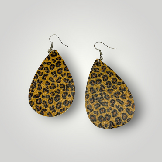 Sammie Jo Cheetah Print Faux Leather Earrings