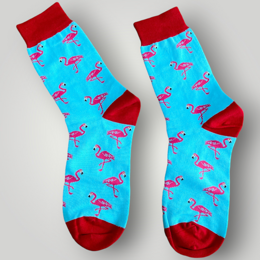 SOCKFUN Pink Flamingo Novelty Socks