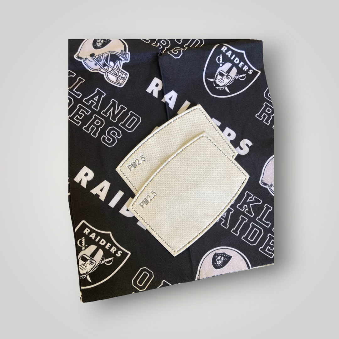 Granny's Goods Oakland Raiders Black Neck Gaiter with Filters