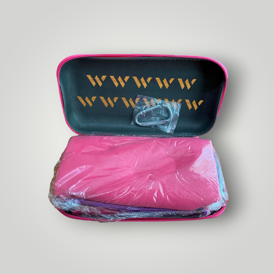 Wander G Pink Microfiber Eco Friendly Towel 30" X 60" w/ Case