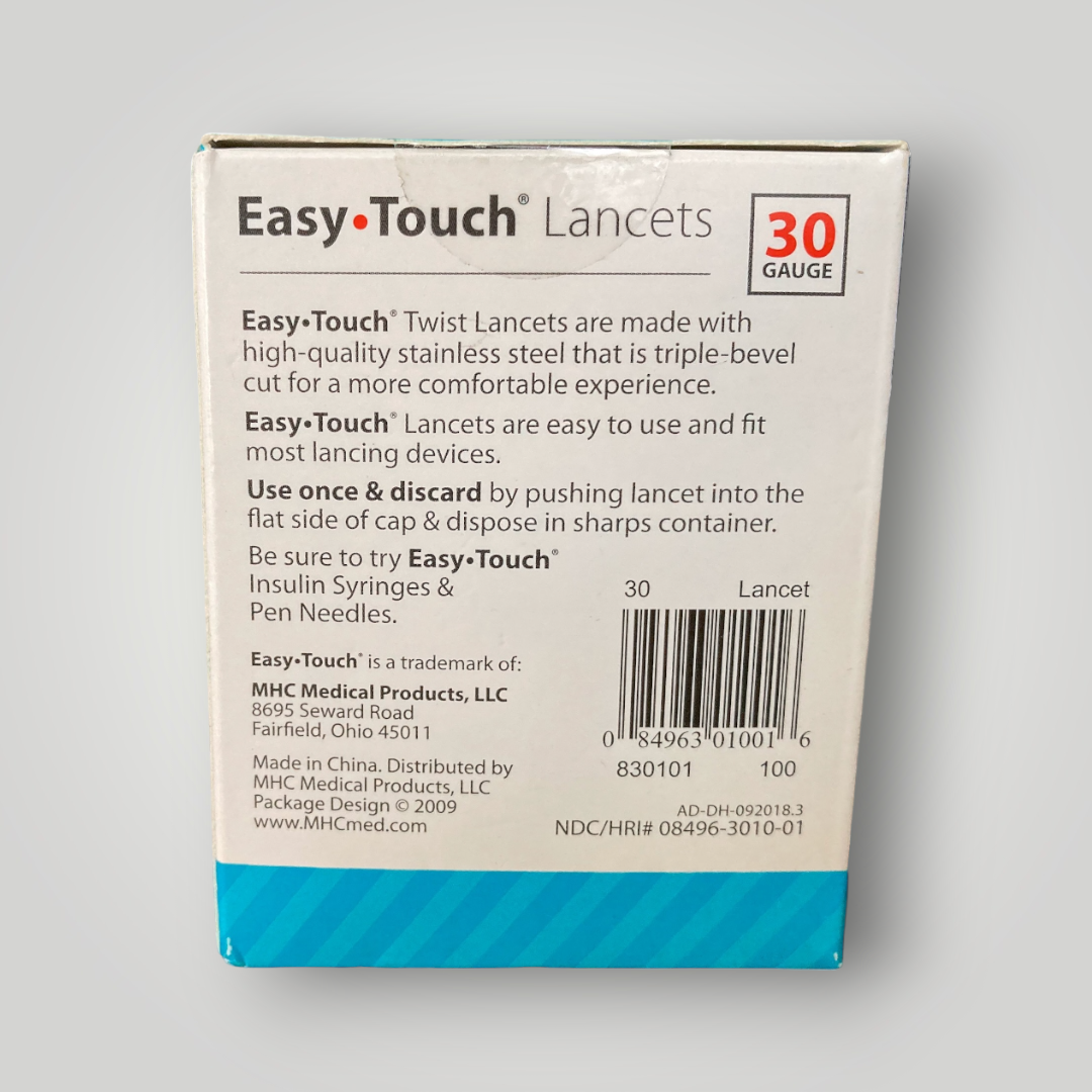 EasyTouch 30 G 100 Count Twist Top Lancets