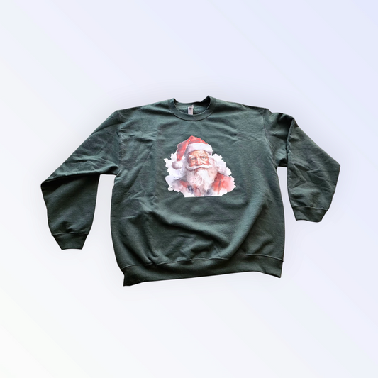 Adult Santa Green Fleece Sweatshirt – Size X-Large | Boutique Adventures