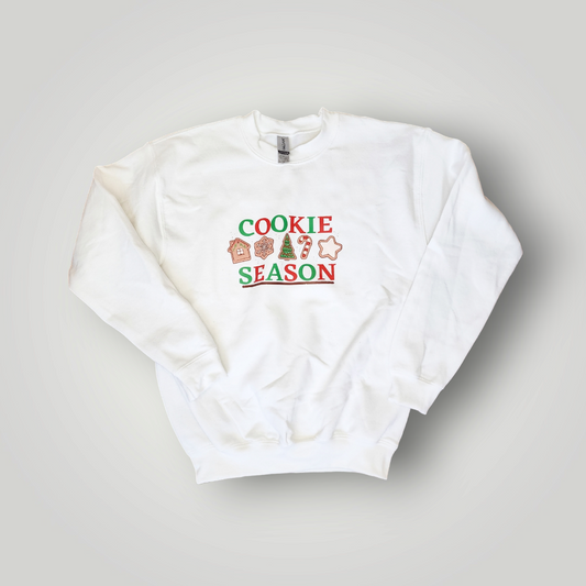Youth Cookie Season White Fleece Sweatshirt, Size Large