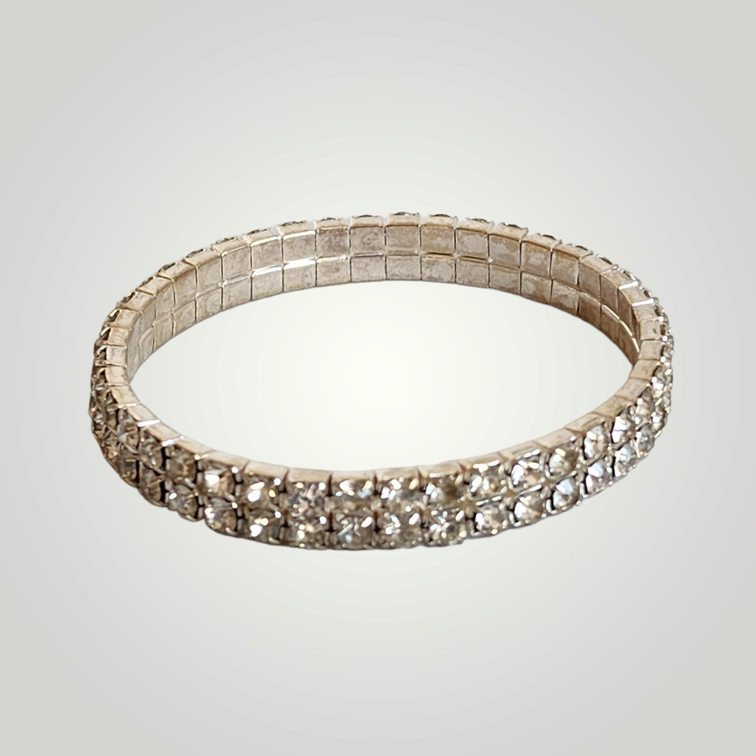 Sammie Jo Rhinestone Silver Bracelet